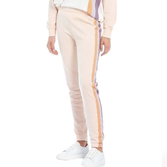 NEW Wildfox knox peach grapefruit stripe jogger sweatpants M‎ - Picture 1 of 10